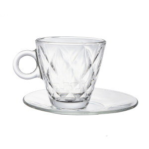 Tasse CAPPUCCINO  KALEIDO  22 CL avec Sous-Tasse - BORMIOLI ROCCO